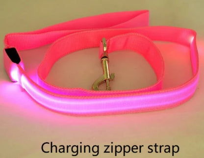 LED Dog Leash with Fluorescent Dog Collar - PetHugZ