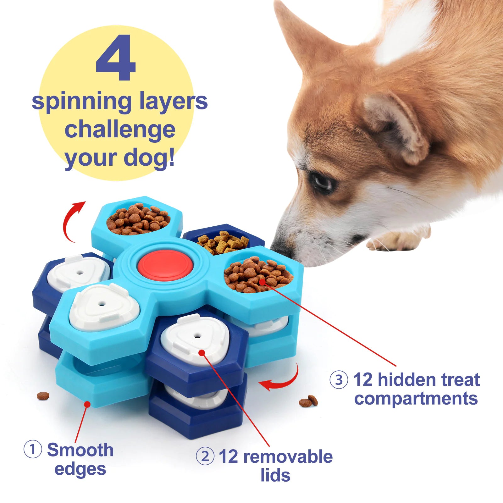 Interactive Dog Treat Puzzle Toy - PetHugZ